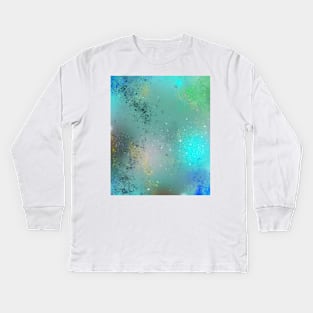 Fire Opal Gemstone Turquoise Kids Long Sleeve T-Shirt